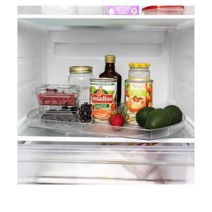 NOSTALGIQ 360° Rotating Lazy Susan Rectangular Refrigerator Organizer 16.5"x 11"